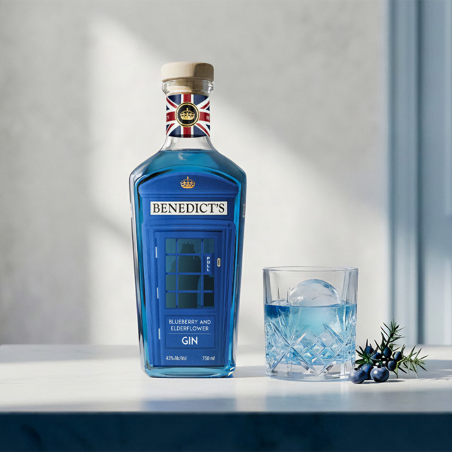 Benedict's Gin Blueberry & Elderflower Infused Premium Gin, 750ml