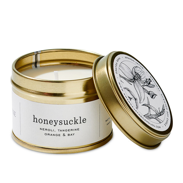 Amanda Jayne Honeysuckle Gold Tin Candle, 100ml