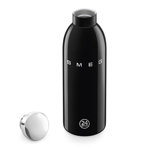 Smeg Insulated Water Bottle, 500ml - Glossy Black