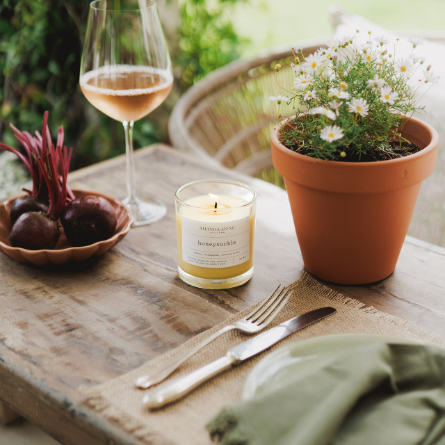 Amanda Jayne Honeysuckle Glass Collection Candle, 220g