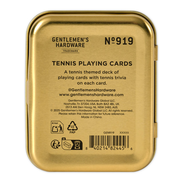 Gentlemens Hardware Tennis-Themed Playing Cards