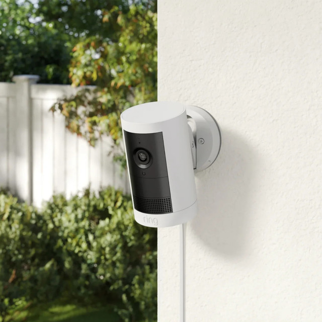 Ring 2K Plug In Outdoor Security Camera Plus - White