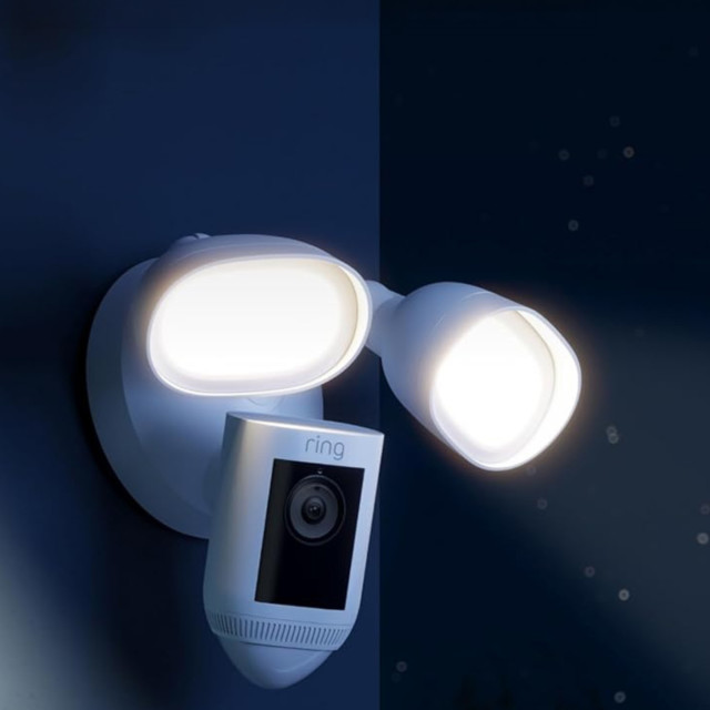 Ring Floodlight 2K Pro Wired Camera - White