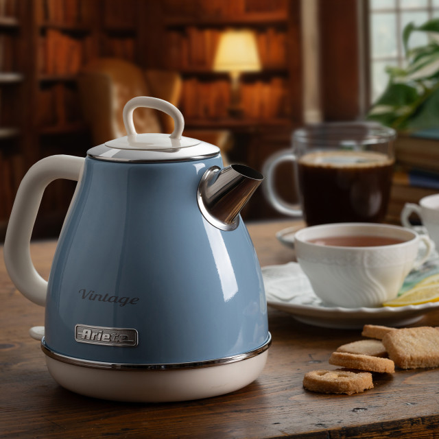 Ariete Vintage Cordless Electric Kettle, 1.7L - Blue