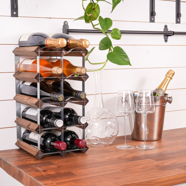 Swedish Wine Rack Dark Pine Wine Rack - 12-Bottle