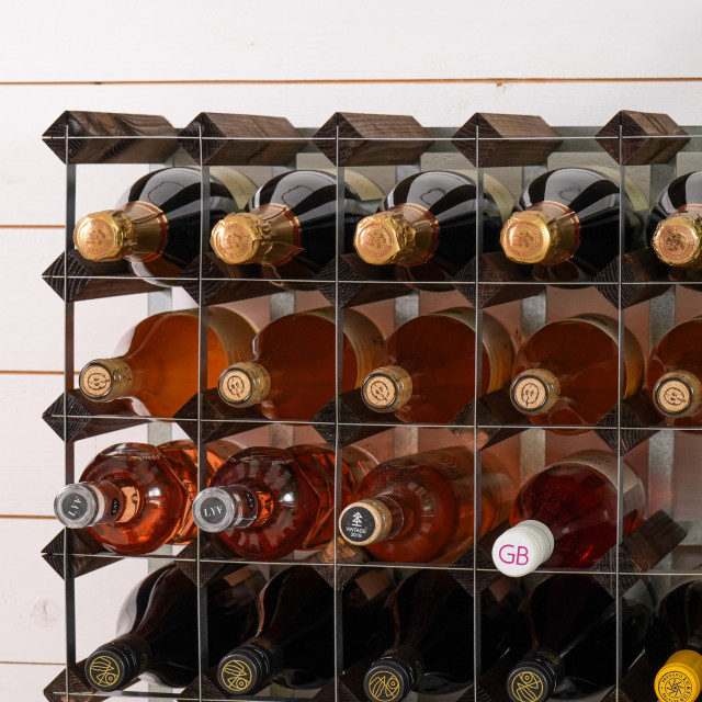 Swedish Wine Rack Dark Pine Wine Rack - 42-Bottle
