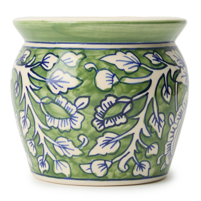 Thread Office Earthy Greens Ceramic Planter, 15cm