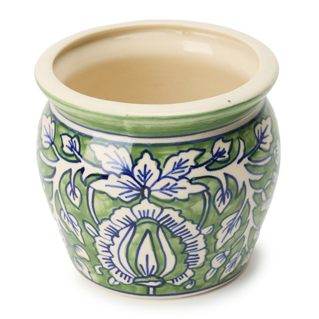 Thread Office Earthy Greens Ceramic Planter, 15cm