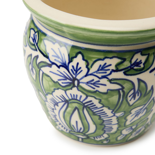 Thread Office Earthy Greens Ceramic Planter, 15cm
