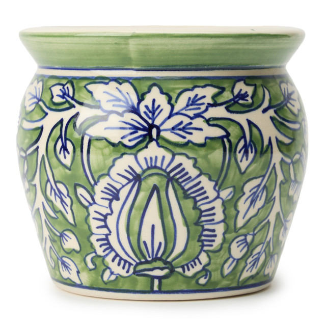 Thread Office Earthy Greens Ceramic Planter, 15cm