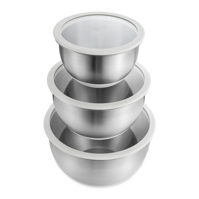 MicroGarden Stainless Steel Mixing Bowls, Set of 3