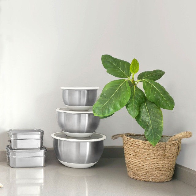 MicroGarden Stainless Steel Mixing Bowls, Set of 3