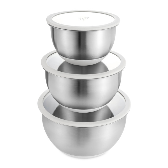 MicroGarden Stainless Steel Mixing Bowls, Set of 3