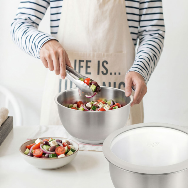 MicroGarden Stainless Steel Mixing Bowls, Set of 3