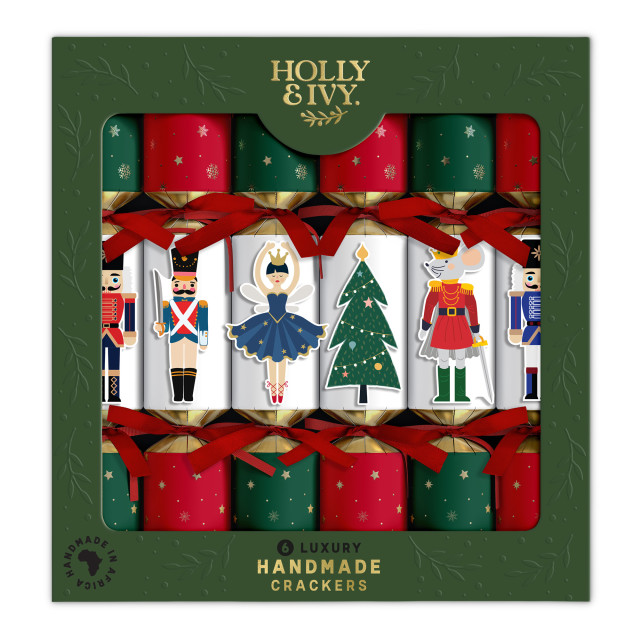 Holly & Ivy Luxury Nutcracker with Tip-Ons, Pack of 6