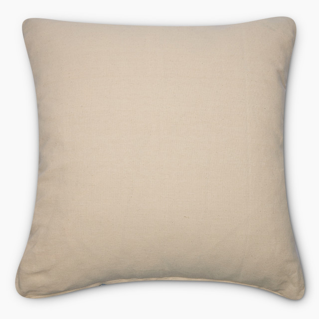 Thread Office Blue Gridlock Scatter Cushion with Feather Blend Inner, 50cm x 50cm back view
