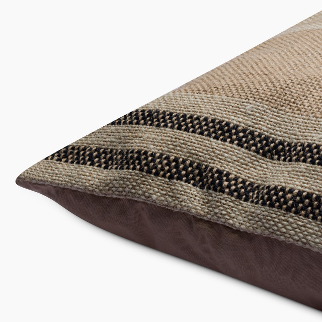 Thread Office Woven Provincial Stripe Scatter Cushion with Feather Blend Inner, 60cm x 60cm close up
