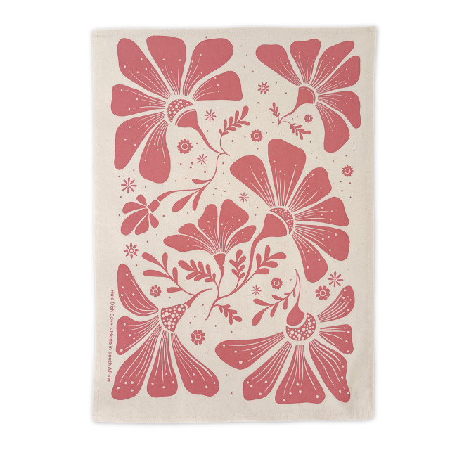 Halo Dish Covers Retrobloom Tea Towel Cotton - Terrarosa Pink
