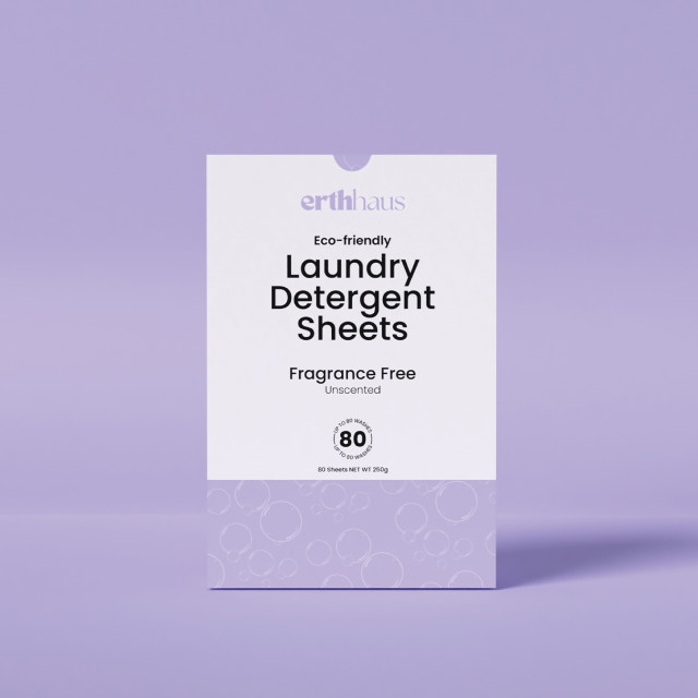 Erthhaus Eco-Friendly Fragrance-Free Laundry Detergent Sheets, 80-Piece