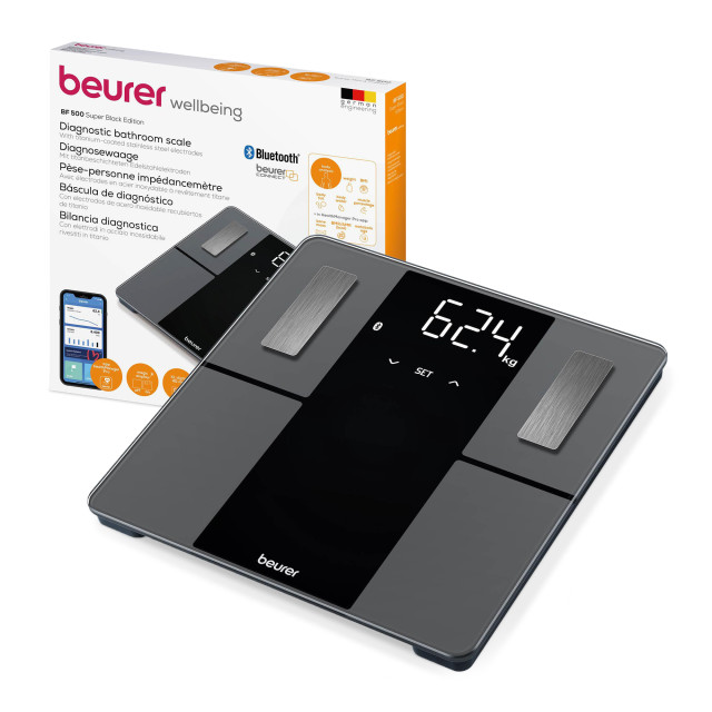 Beurer BF 500 Super Black Edition Diagnostic Bathroom Scale - Black