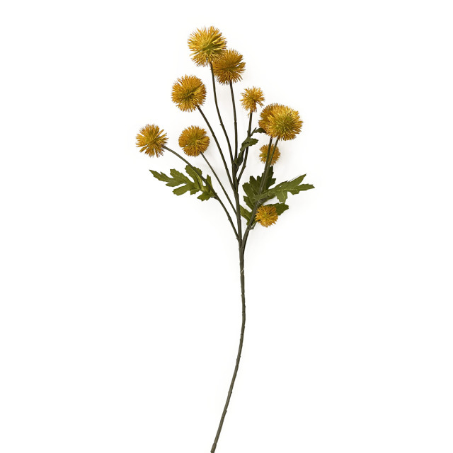 Humble & Mash Pom Pom 61cm Spray Mustard Faux Plant