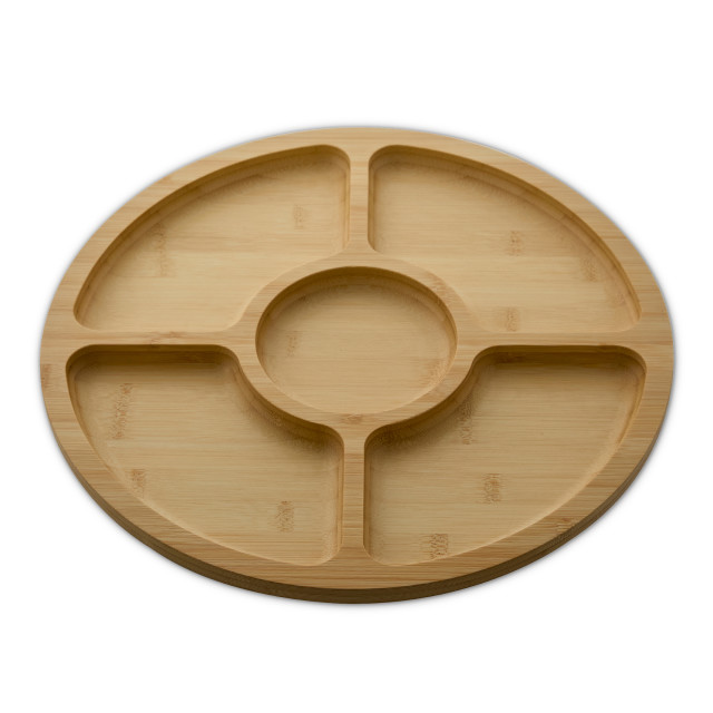 Farberware Build-a-Board Bamboo Divided Round Serving Board