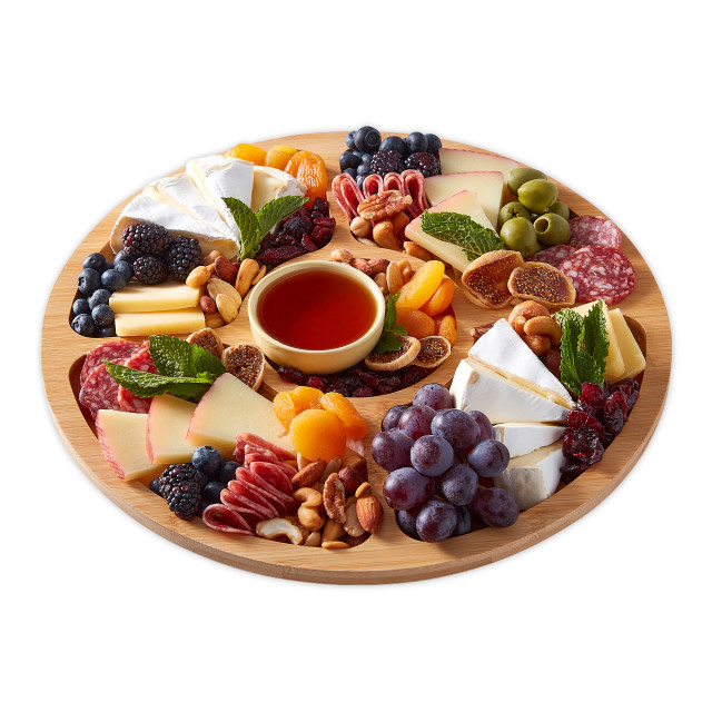 Farberware Build-a-Board Bamboo Divided Round Serving Board