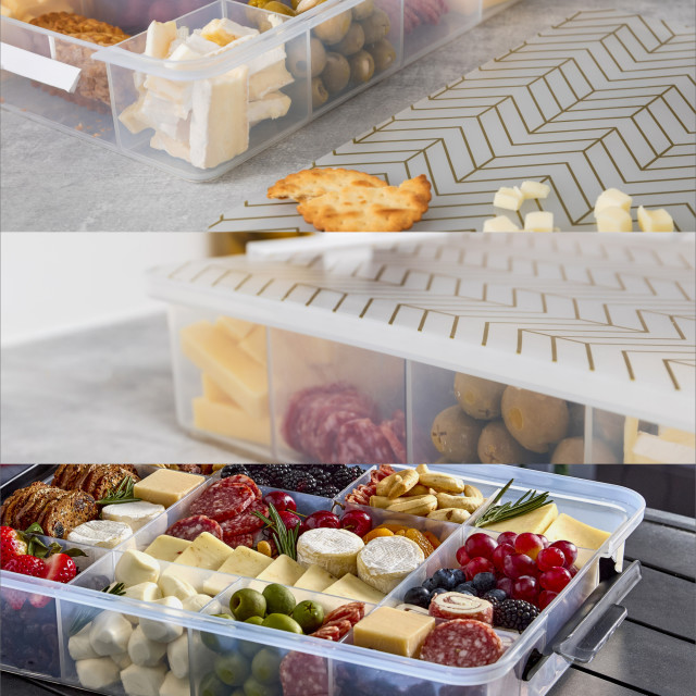 Farberware SnackleBox Patterned 11-Compartment Box & Board