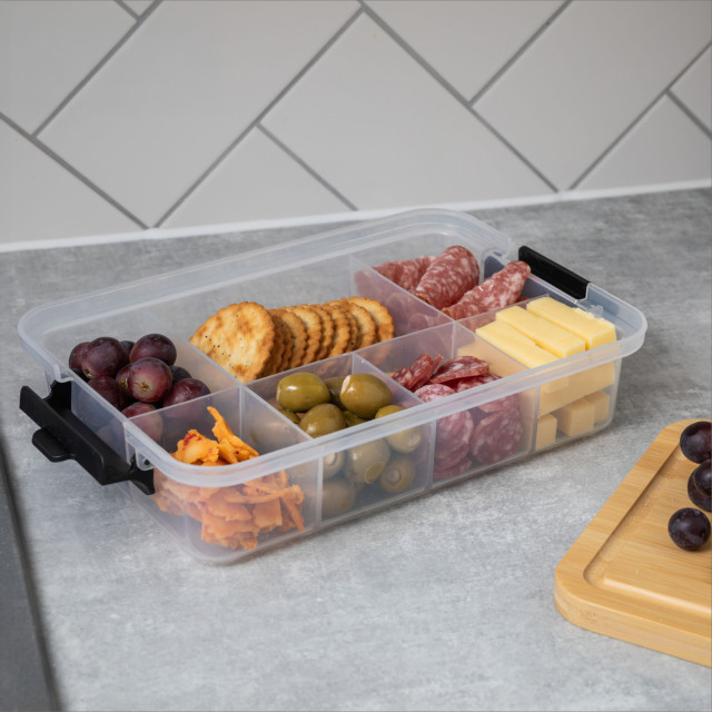 Farberware SnackleBox 7-Compartment Bamboo Box & Board
