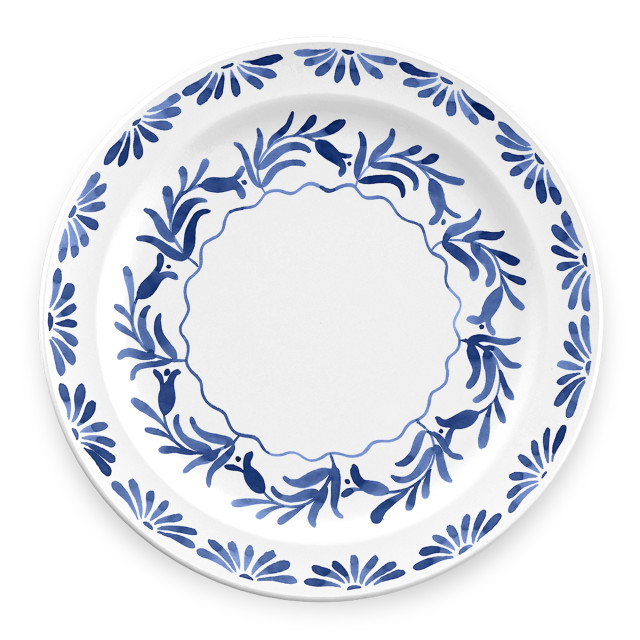 Abode Azul Melamine Dinner Plate, 27cm