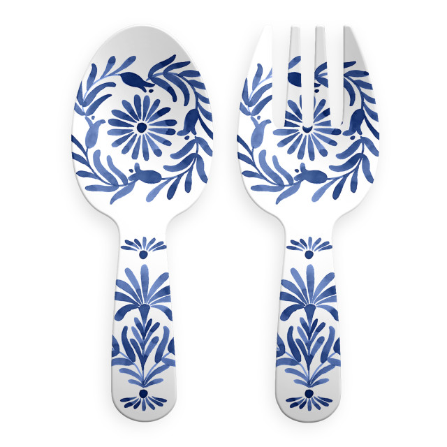 Abode Azul Melamine Salad Servers, Set of 2