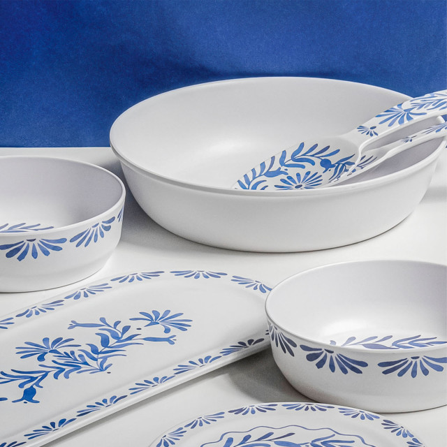 Abode Azul Melamine Salad Servers, Set of 2
