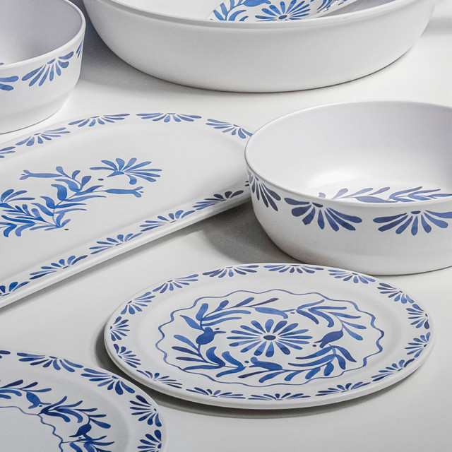 Abode Azul Melamine Salad Plate, 22cm