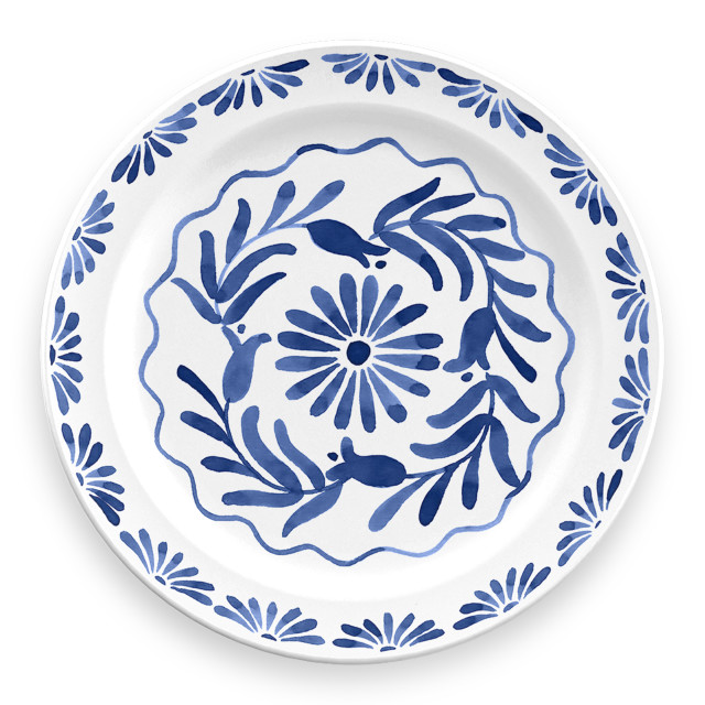 Abode Azul Melamine Salad Plate, 22cm