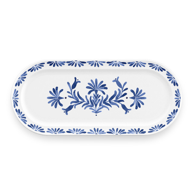 Abode Azul Melamine Serving Platter, 45cm