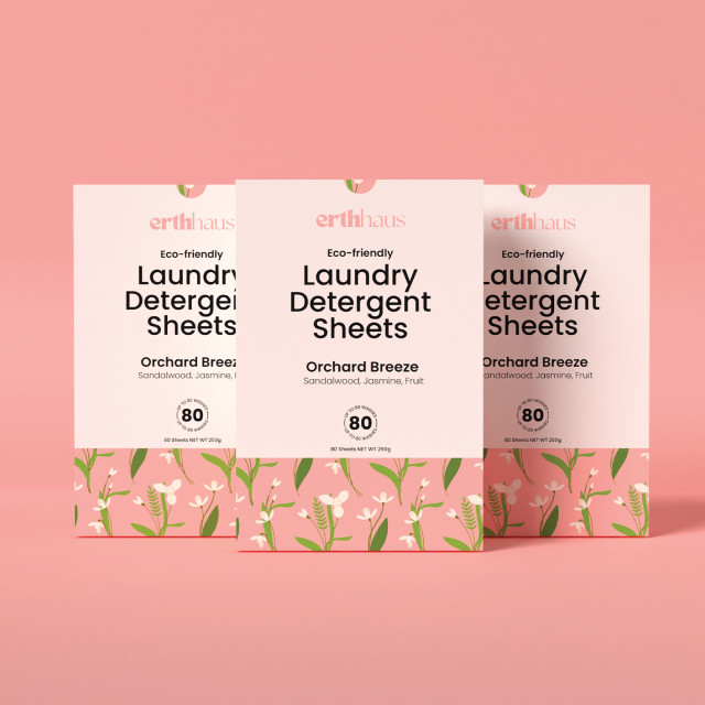 Erthhaus Eco-Friendly Orchard Breeze Laundry Detergent Sheets, 80-Piece