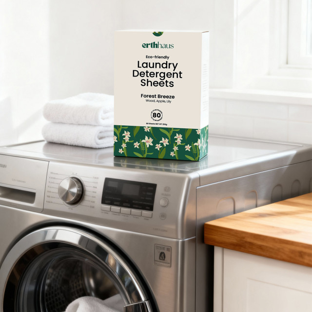 Erthhaus Eco-Friendly Forest Breeze Laundry Detergent Sheets, 80-Piece
