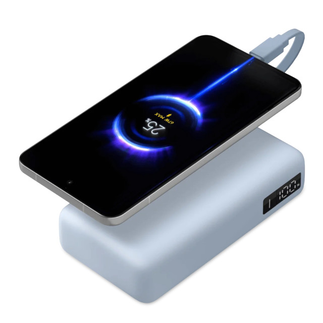 Xiaomi 20000mAh Power Bank With Integrated Cable, 67W - Ice Blue