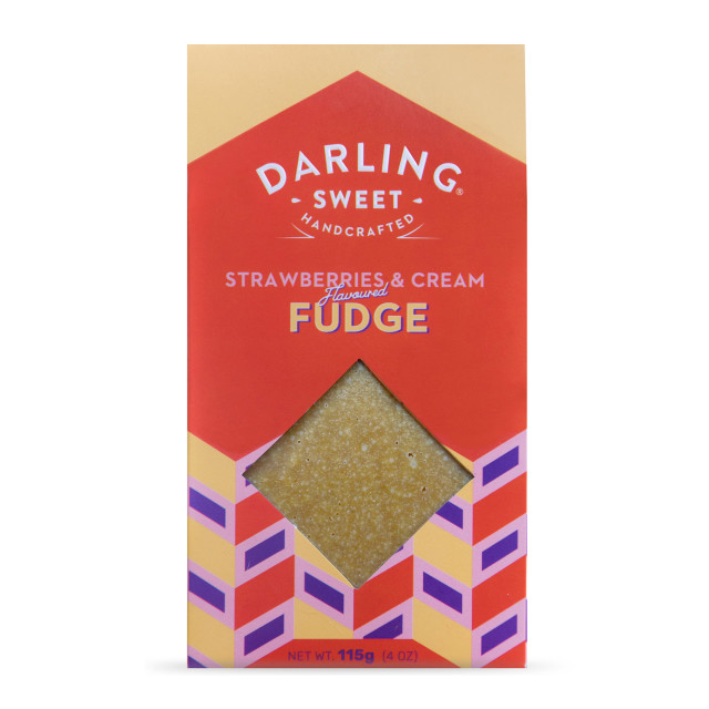 Darling Sweet Strawberries & Cream Fudge, 115g