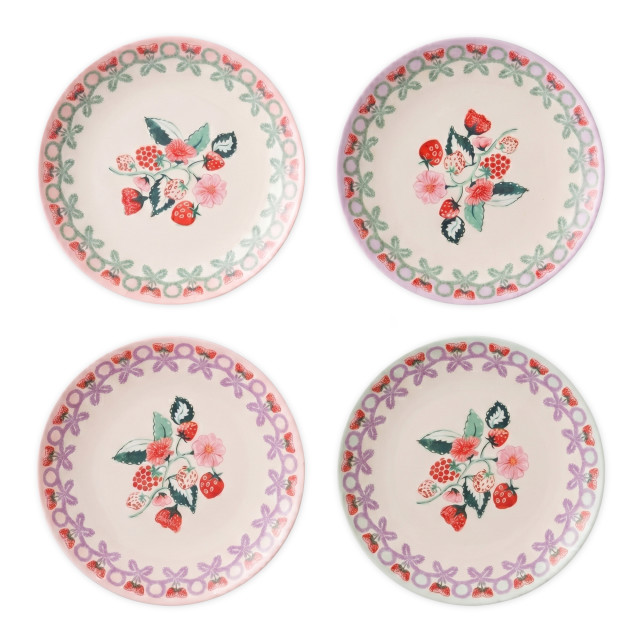 Cath Kidston Raspberry Melamine Side Plates, Set of 4