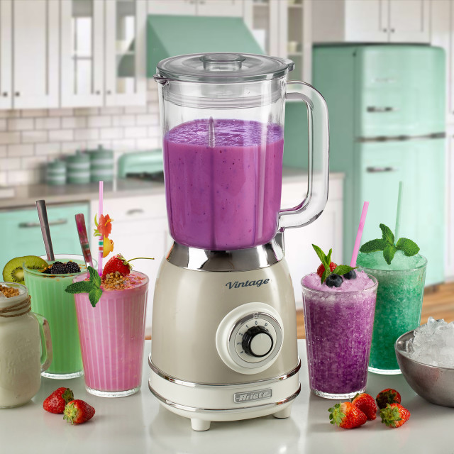 Ariete Vintage Blender With Glass Cup, 1000W - Beige