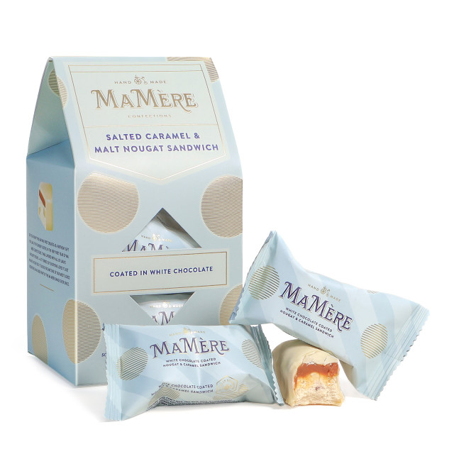 Ma Mere Confections White chocolate coated salted caramel and malt nougat sandwich gift box