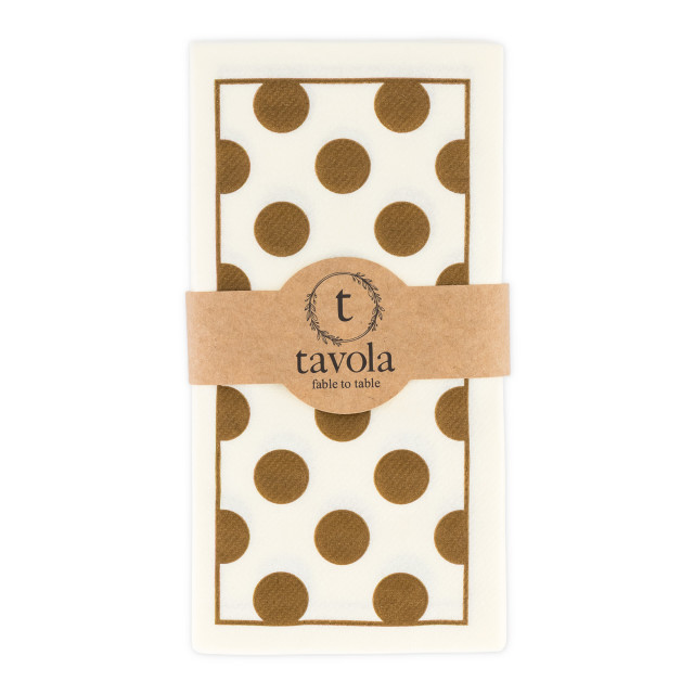 Tavola Brown Polka Dot Slim Biodegradable Paper Napkins, Pack of 24