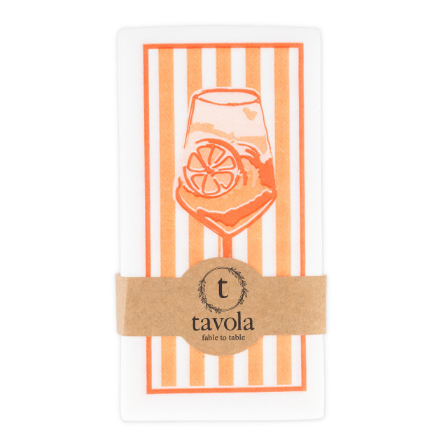 Tavola Aperol Spritz Slim Biodegradable Paper Napkins, Pack of 24