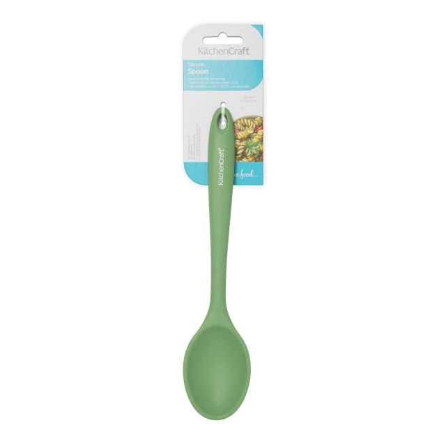 KitchenCraft Silicone Spoon, Non-Stick Safe and Heat-Resistant, 27cm
