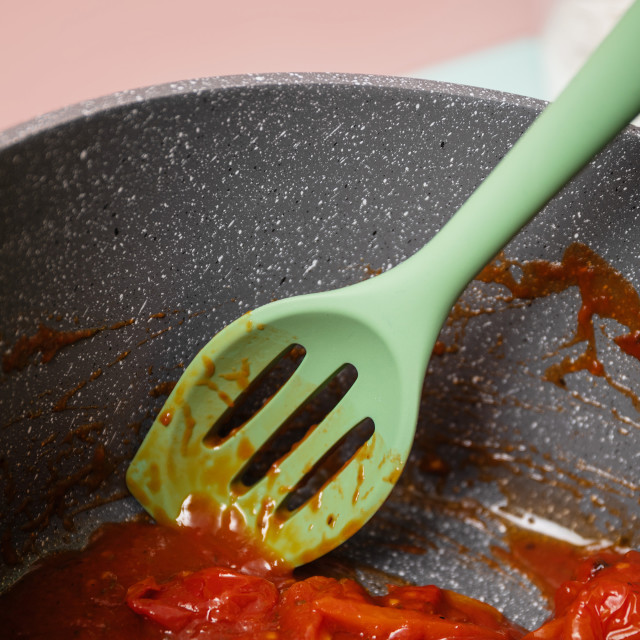 KitchenCraft Silicone Slotted Mixing Spoon, Non-Stick Safe and Heat-Resistant, 27.5cm
