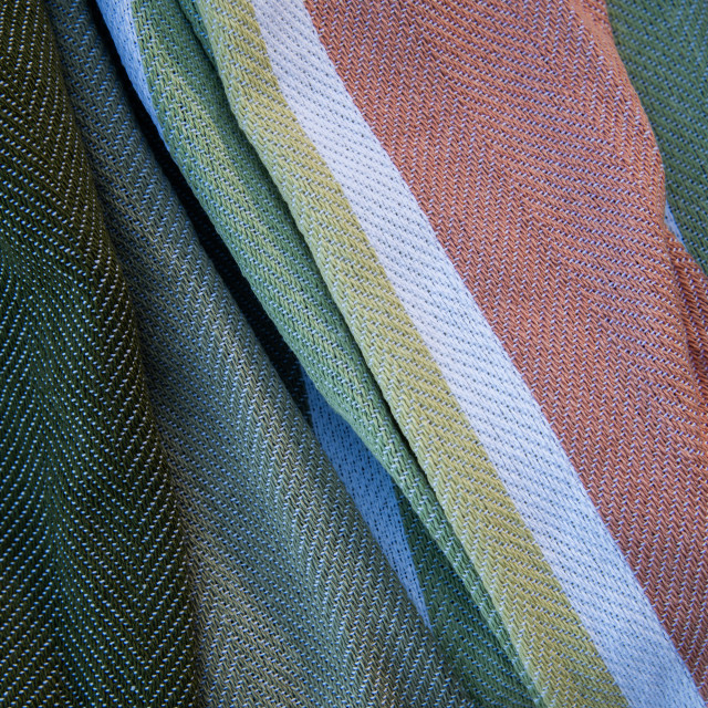 Aranda Protea Pinstripe Sunset Throw, 150cm x 200cm - Bottle/Hunter