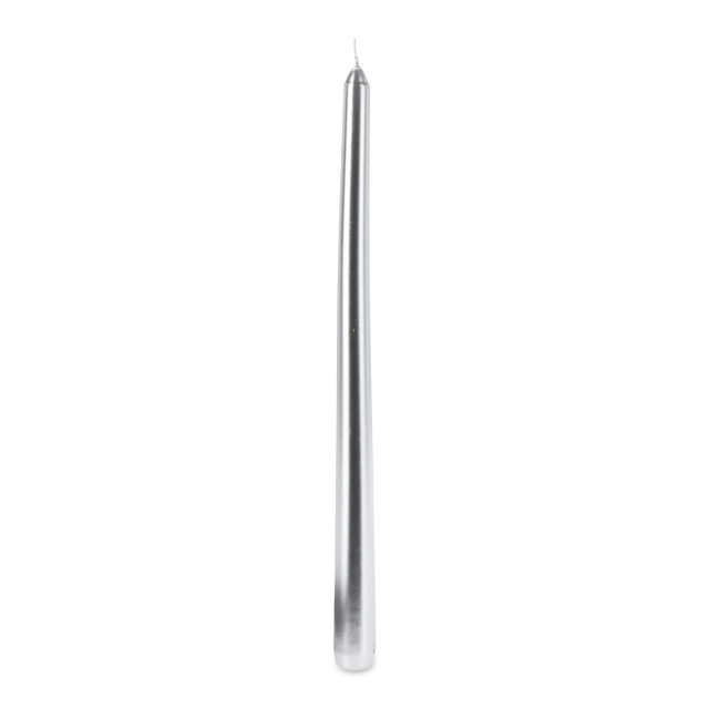 H & S Collection Silver Dinner Candle, Set Of 4