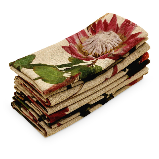 DSA Sugarbird Protea Napkins, Set of 6