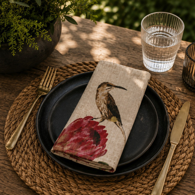 DSA Sugarbird Protea Napkins, Set of 6
